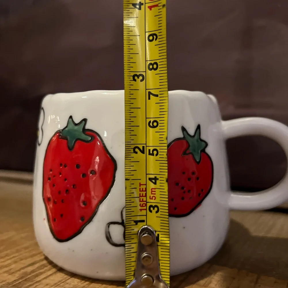 Hand-Painted Strawberry Ceramic Mug 🍓